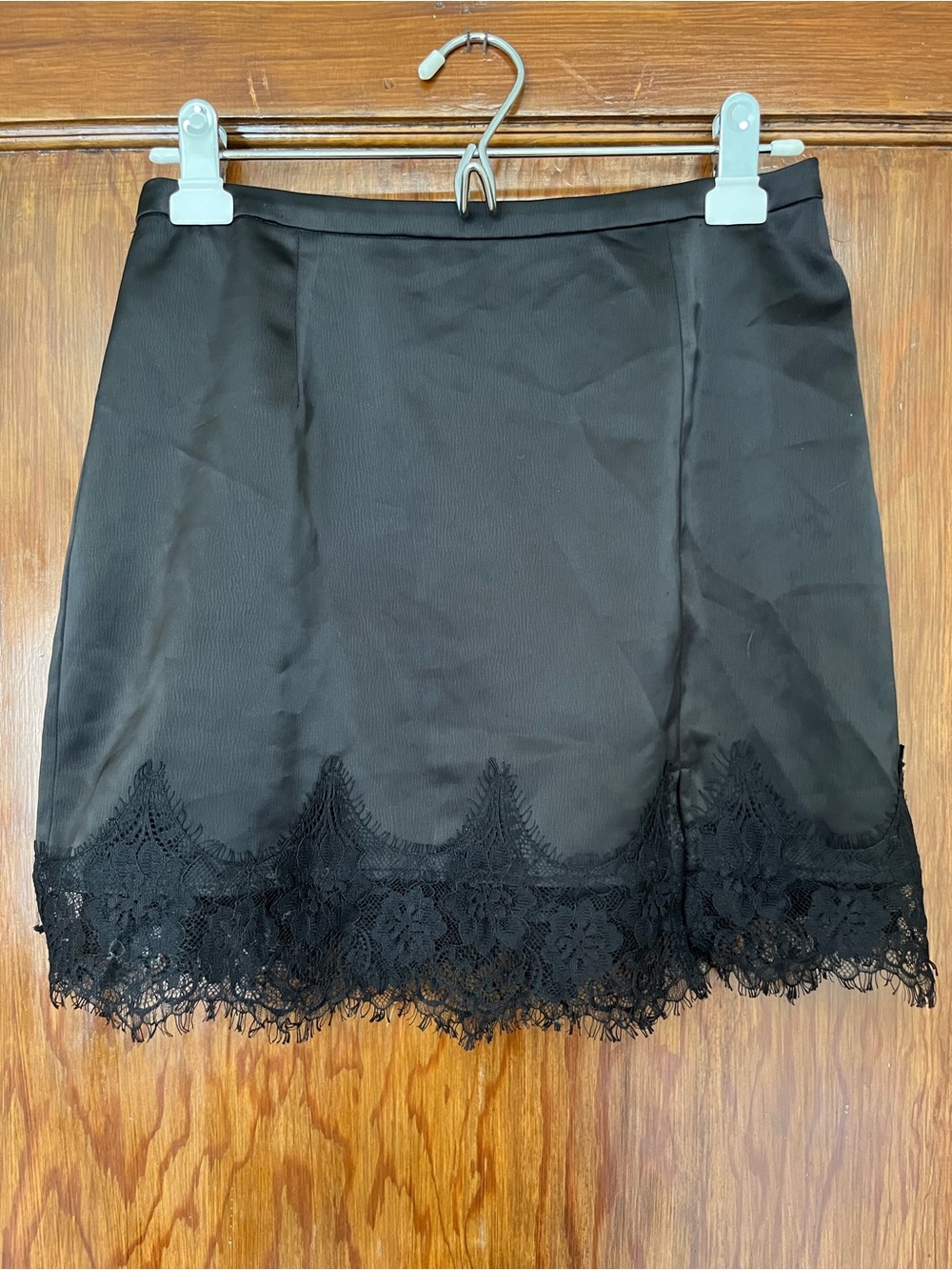 Urban Outfitters Black Lace-Trim Mini Skirt
